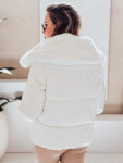 Dámská prošívaná krátká bunda s kožešinou bílá FashionStreet TY5070 XL