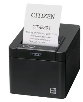 Citizen CT-E301 LAN černá / pokladní / 80mm / Termotiskárna / 203dpi / USB RS-232 LAN / řezačka (CTE301X3EBX)