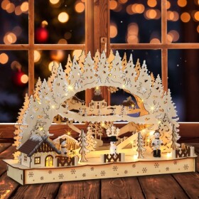 DBA LED Vánoční oblouk – sněhuláci, bílý