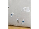 Fine Little Day Lněný povlak na polštář Soccer 38 x 58 cm, šedá barva, textil