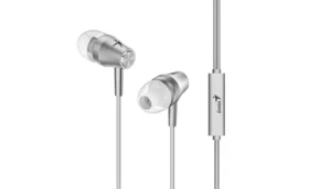 GENIUS sluchátka HS-M360 stříbrná / s mikrofonem / 4pin 3.5mm jack (31710008405)