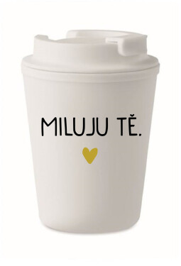 MILUJU TĚ. - bílý termohrnek 300 ml