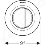 GEBERIT - Splachovací systémy Oddálené ovládání typ 01, pneumatické, pro 2 množství splachování, vyvýšené, alpská bílá 116.044.11.1