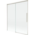 MEXEN/S - Rox vanová zástěna 2-křídlová posuvná 140 x 150, transparent, nikl kartáčovaný 8C9-140-001-97-00