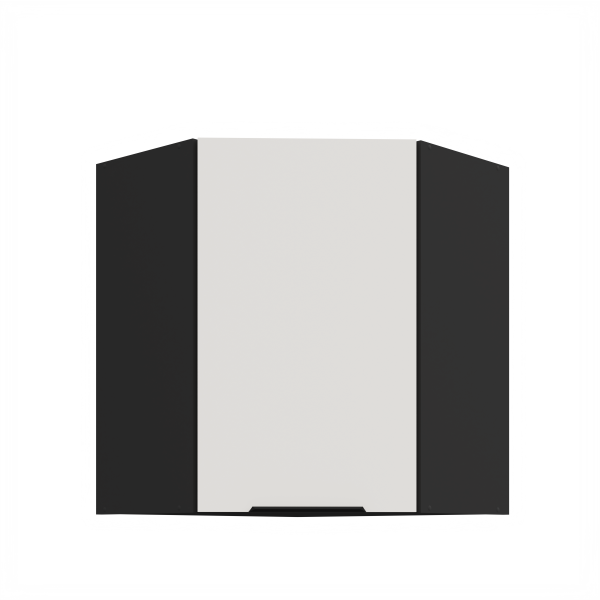 Horní rohová skříňka Aria 60x60 GN-72 1F (45°) Barva korpusu: Černá, Barva dvířek: WH - Crystal white AFM