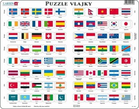 Puzzle MAXI - Vlajky světa/80 dílků - Larsen