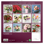 Kalendář 2024 poznámkový: Květiny, 30 × 30 cm