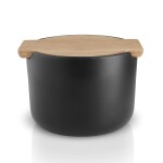 Eva Solo Kameninová dóza na sůl Black / Oak 400 ml, černá barva, keramika