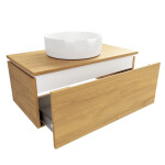 Koupelnová skříňka s krycí deskou SAT Feel 80x30x46 cm medový dub mat SATFEEL80DMD SATFEEL80DMD