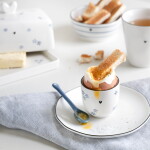 Bastion Collections Keramická máslenka Daisies in Blue, modrá barva, keramika