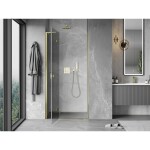 MEXEN/S - Mist-H L sprchové dveře křídlové levé 95, transparent, zlatá 8A5L-095-000-50-00-L
