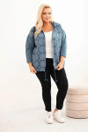 Dámská mikina Plus Size bavlněná rozepínací na zip džínová modrá UNI