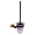 RAV Slezák - YUKON - Koupelnový doplněk WC štětka, držák misky černý, Černá matná/Zlatá YUA0500CMATZ YUA0500CMATZ