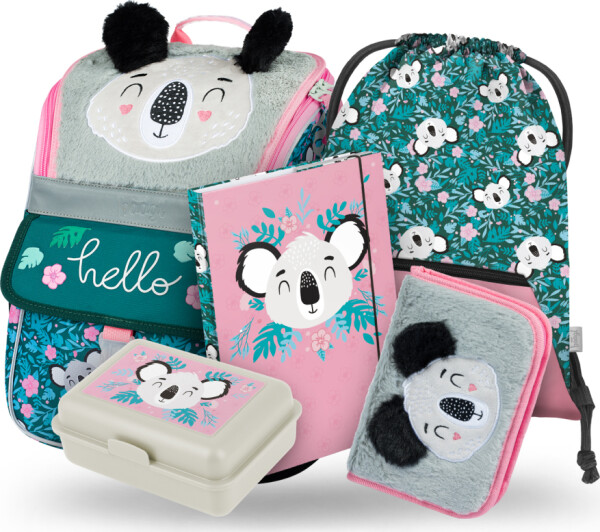 SET 5 Zippy Baby Koala: aktovka, penál, sáček, desky, box
