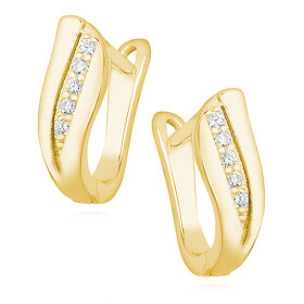 LUNICA Klasické stříbrné náušnice GOLD 0164 Ag 925; ≤2 g.