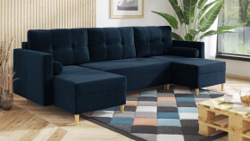 FRONTI Sedací souprava HILMAR modrá - DREAM VELVET 202.24