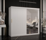 Šatní skříň Abi Riflo Wave 2 Barva korpusu: Černá, Rozměry: 120 cm, Dveře: Černá se zrcadlem