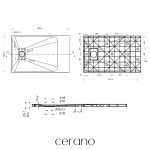 CERANO - Sprchová vanička obdélníková Gusto - SMC/minerální kompozit - strukturovaná černá matná - 110x70x3 CER-414602