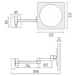 Nimco Model 20400 chrom mat kosmetické zrcátko s LED podsvícením ZK 20465P-26 ZK 20465P-26