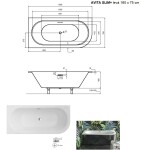 HOPA - Asymetrická vana AVITA SLIM+ - Nožičky k vaně - S nožičkami, Rozměr vany - 160 × 75 cm, Způsob provedení - Levé VANAVIT16SLIMLP+OLVPINOZ