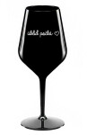 ÚKLID POČKÁ černá nerozbitná sklenice na víno 470 ml