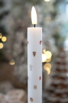 Det Gamle Apotek LED svíčka Christmas Holidays Ø 2 cm – set 2 ks, bílá barva, vosk