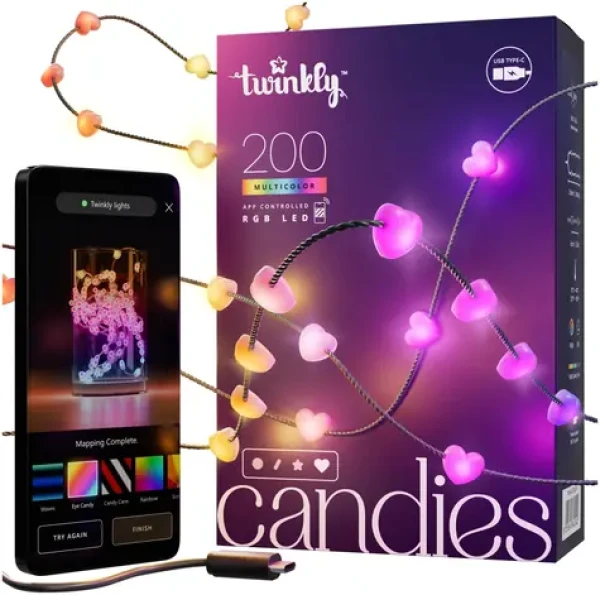 Twinkly TWKH200RGB-G LED RGB Stmívatelný vánoční řetěz 200xLED 14 m USB Wi-Fi TW0055