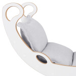 PLUSH NEST PLUSH NEST Dřevěné houpátko Mini XS 2v1 s polštářem (světle šedé / bílé)