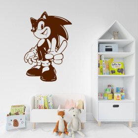 Samolepka Postava Ježek Sonic Barva: hnědá, Velikost: 40 x 27 cm