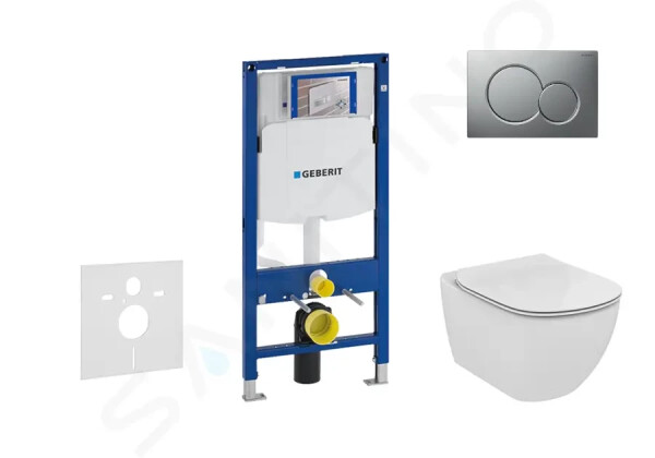 GEBERIT - Duofix Set předstěnové instalace, klozetu a sedátka Ideal Standard Tesi, tlačítka Sigma01, matný chrom 111.300.00.5 NF3