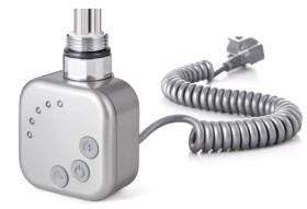 HOPA - Topná tyč BURGH s termostatem a časovačem - Barva topné tyče - Chrom - matný, Typ připojení - Kroucený kabel, Výkon topné tyče - 500 W RDOHT250003