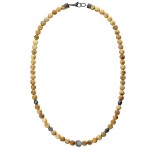 Korálkový náhrdelník Andreé - 6 mm Jaspis pískový, Hnědá 45 cm
