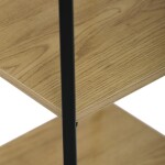 Věšák se 4 policemi, dekor divoký dub, MDF, černý lak