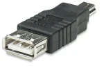 Manhattan Hi-Speed USB adapter A female to Mini-B male / černý (308342-MA)