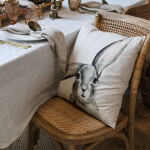 Chic Antique Lněný povlak na polštář Rabbit 45 x 45 cm, béžová barva, textil