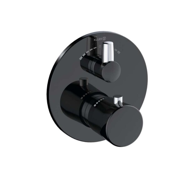 KLUDI - Balance Termostatická baterie pod omítku, pro 2 spotřebiče, matná černá/chrom 528108775