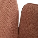 Židle jídelní s područkami, oranžová voděodpudivá látka, dubové nohy, otočná 360°