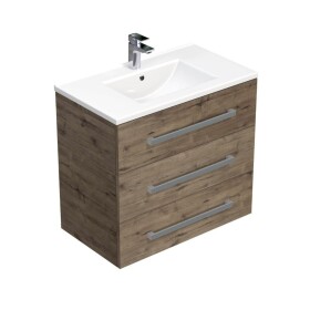 Koupelnová skříňka s umyvadlem SAT Cube Way 80x76,5x46 cm dub Wellington mat CUBE46803DWMOD CUBE46803DWMOD