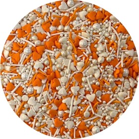 Dortisimo 4Cake Cukrové zdobení bílé a oranžové Orange Cocktail (80 g) Besky edice