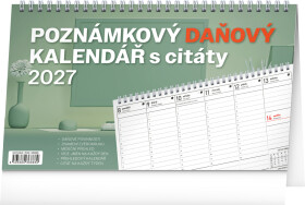NOTIQUE Kalendář 2027 stolní: Poznámkový daňový s citáty, 25 x 14,5 cm