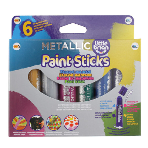 Little Brian Paint Sticks - Metalické barvy 6 ks - EPEE