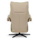 Relaxační křeslo, elektrické zabudované ovládání, krémová, kůže,TV-B3980 CRM3