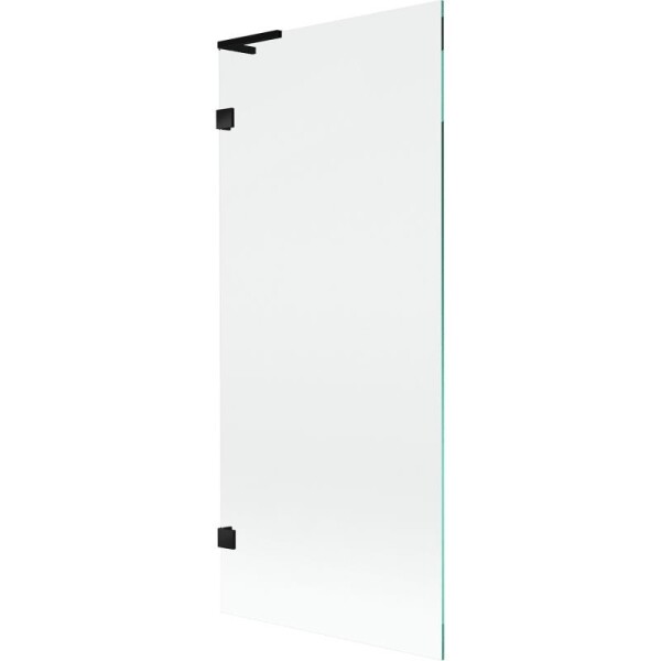 MEXEN/S - Lunar L vanová zástěna FIX 80 x 150, transparent, černá 897L-080-000-70-00