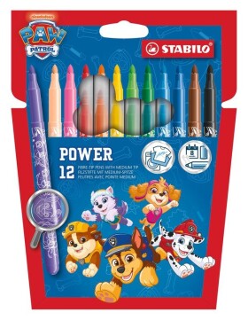 Vláknový fix - STABILO power PAW Patrol - 12 ks sada - s potiskem PAW Patrol
