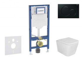 GEBERIT - Duofix Set předstěnové instalace, klozetu Arkas I sedátka softclose, tlačítko Sigma01, černá SANI11CA5123B