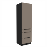 Vysoká potravinová skříňka Aria 60 DKS-210 3S 1F - Premium Box Barva korpusu: Černá, Barva dvířek: GR - Graphite AFM