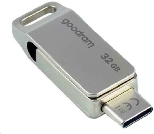 GOODRAM ODA3 USB-C 3.2 32GB stříbrná / Flash disk / USB-A + USB-C 3.2 / čtení: 60MBs / zápis: 20MBs (ODA3-0320B0R11)