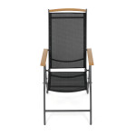 Zahradní židle, hliník, síťovina, šedá, AZC-W1408 GREY