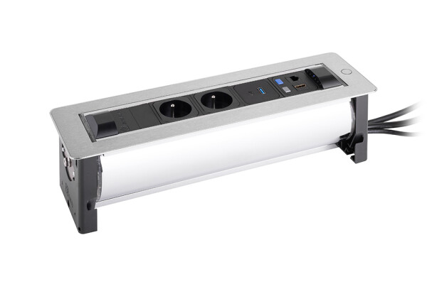 Versalogic VersaTurn 2x 230V, 2x USB A/C 5V, 1x RJ45, HDMI, povrch nerez (468928)