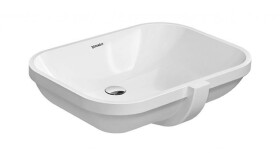 DURAVIT - D-Code Umyvadlo zápustné 56x40 cm, s přepadem, bez otvoru pro baterii, bílá 0338560000